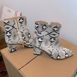 Snakeskin booties